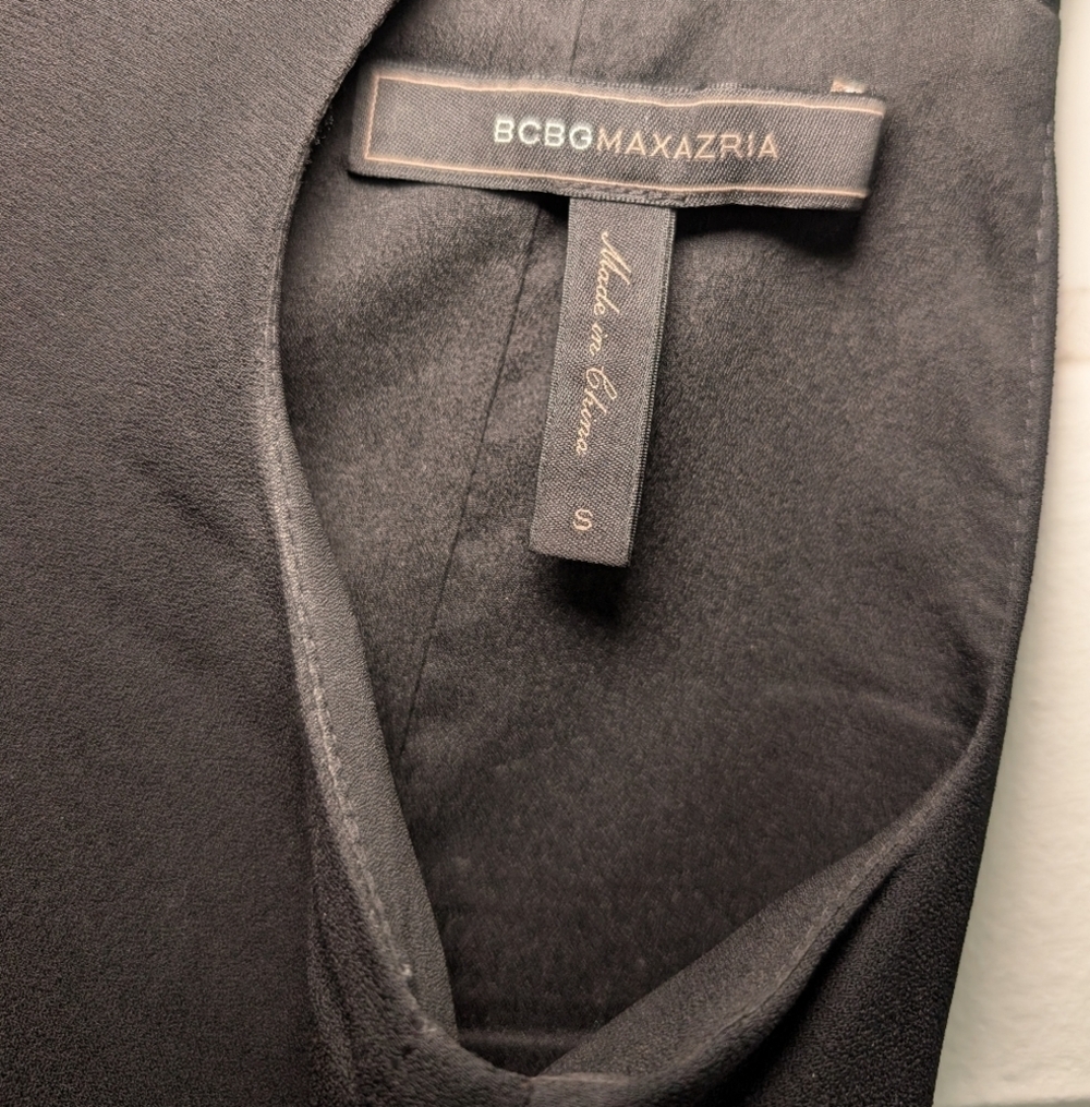BCBG Black Asymmetrical High-Low Cocktail Dress - Picture 4 of 5